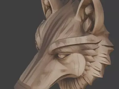Viking Animal Totem 3D Model v02 Low-poly 3D model