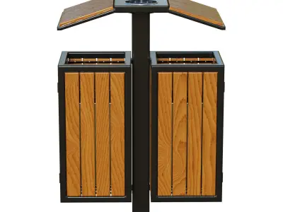 Outdoor Trash Bins 04 Low-poly 3D model