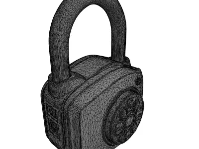 Modern Smart Padlock 3D Model Low-poly 3D model