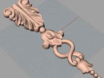 European furniture 3D relief models for CNC wood engraving E163 3D model