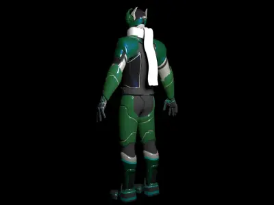 Cyborg Genji armor   Low-poly 3D model
