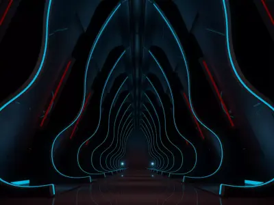  Sci fi Tunnel 3D model