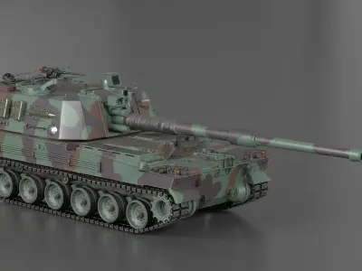  K9 Thunder Howitzer Rigged for Cinema 4D 