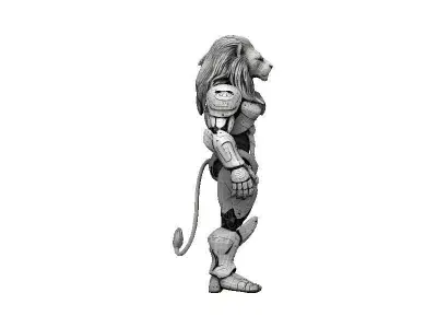 Lion Cyborg Low-poly 3D model