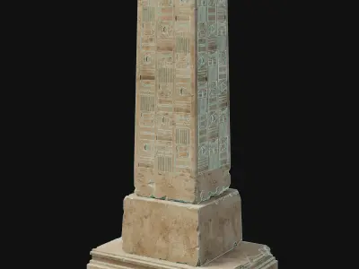 ANCIENT MONUMENTS COLUMN STATUE DESERT EGYPT TOWER COLLECTION Low-poly 3D model