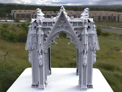Victorian architecture Cathedral archway gothic tall 3D  3D model