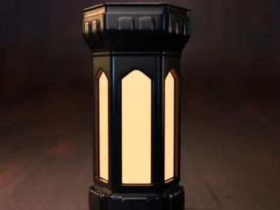 Gothic Lamps Low-poly 3D model