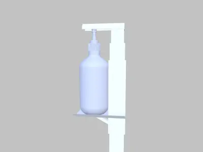 Floor Standing Hand Sanitizer Dispenser Low-poly 3D model