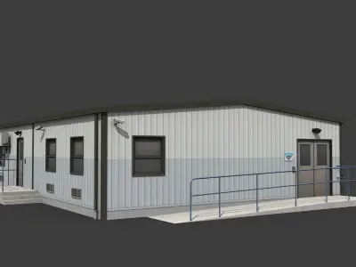 Temporary Office Low-poly 3D model