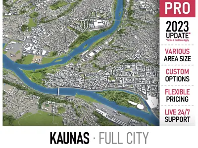 Kaunas Low-poly 3D model