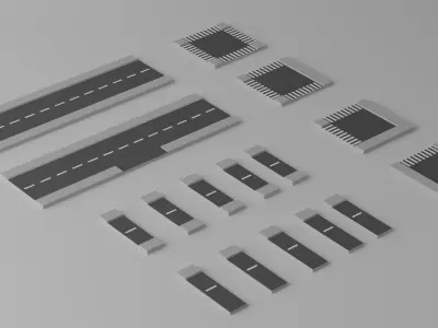 Cartoon Road Pack Collection 3D model