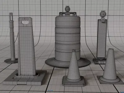 Traffic Cones Vol 01 3D model