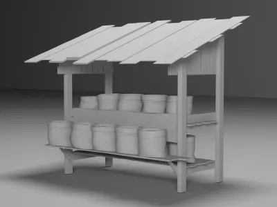 SACKS SHOP Low-poly 3D model