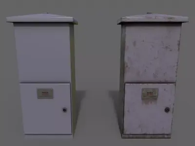 PBR Electric Box Purple V4 Low-poly 3D model