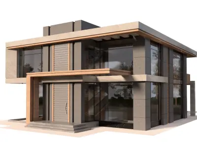 Villa With Pool and Waterfall  3D model