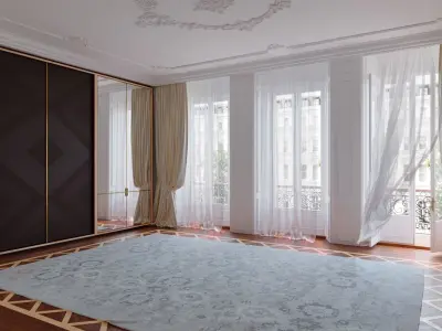 Interior - Classic Room with outside background 3D model