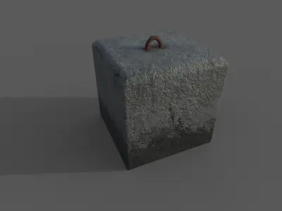 Concrete Barrier Type 9 Low-poly 3D model