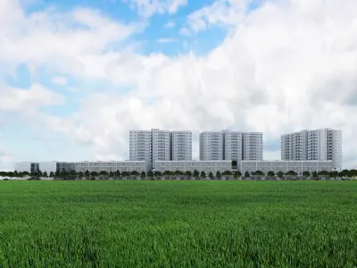 Building residential complex 3D model