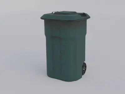 Dustbin Low-poly 3D model