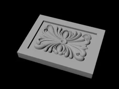 rosette decorative wall plaque with floral design 3D model