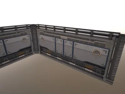 Sci-Fi Wall Low-poly 3D model purchase