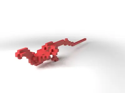 Smaug Minecraft Voxel Low-poly 3D model