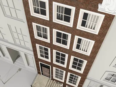 Amsterdam Street Building No202 Low-poly 3D model