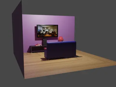 gaming room Low-poly 3D model