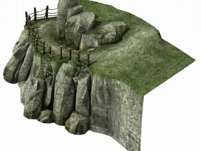 Explore the mountains - hillside - mountain road 1 3D model
