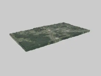 Baton Rouge City Low-poly 3D model