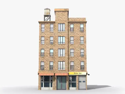 Apartment Building x7 Low-poly 3D model