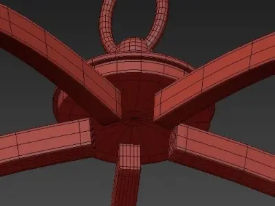 Evoke Collection 5 Light Polished Nickel Chandelier 3D model