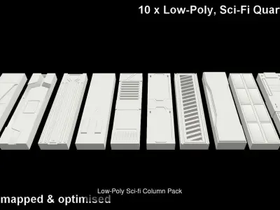 Sci-fi Kitbash collection 3D Model Pack