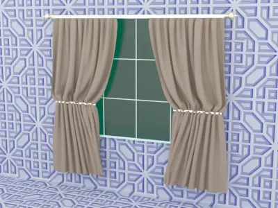 Curtain velvet 3D model purchase