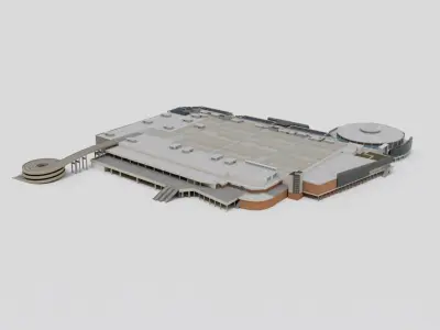 Huntington Place modern building 3D model