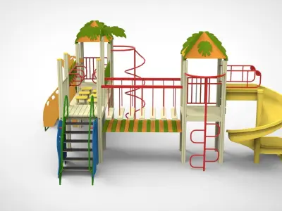 Playground for kids 3D model 17