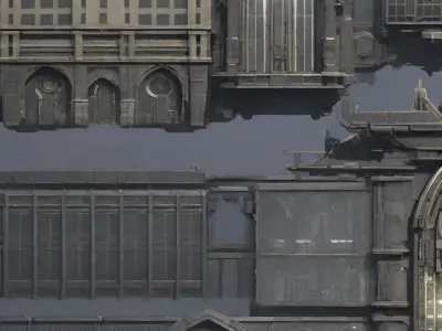 AI rendered sci-fi gothic architecture texture set 1 - 100 items 3D model