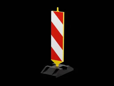 Street Bollard Low-poly 3D model