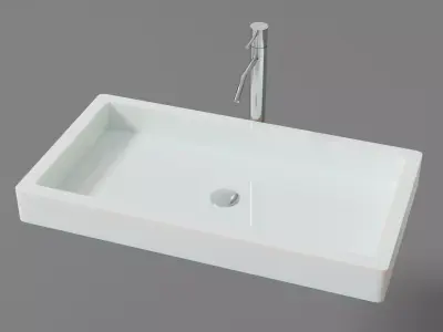 Modern Bathroom Sink 1 Low-poly 3D model