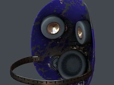 Gas mask helmet 3d model scifi Low-poly  Low-poly 3D model