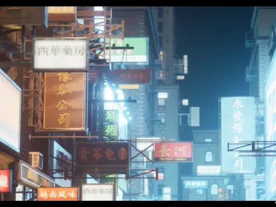 Chinese Shop Signs Vol 01 Low-poly 3D model