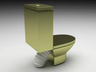 Golden Toilet 3D model