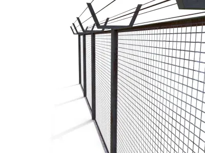 Low Poly Modular Fence 8 Low-poly 3D model