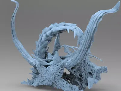 Alien Dragon God Bone Structure 6 3D model