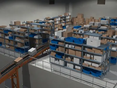  Cargo Warehouse with Robot 