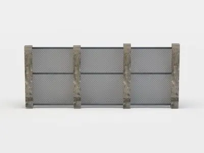 Wall fragment Low-poly 3D model