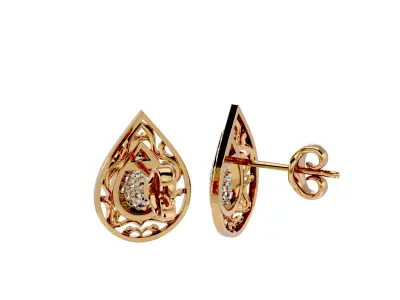 Light Minimalist Diamond Ring Earrings Pendant Set 3D print model