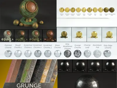 60 Metal Materials for Cinema4d Octane Render Texture