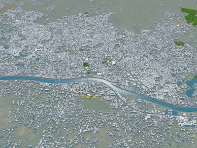 Sylhet Bangladesh 25km Low-poly 3D model