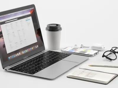 Workplace MacBook 3D model